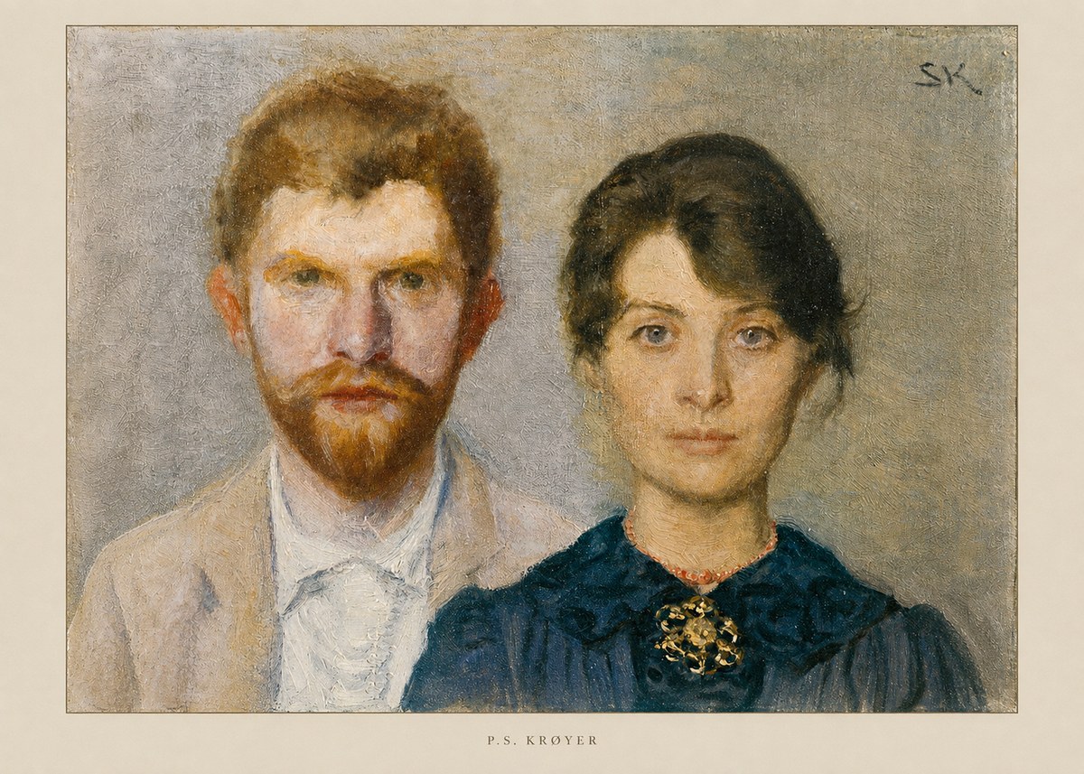 P.S. Krøyer Self-portrait with Marie Krøyer No6 - Póster