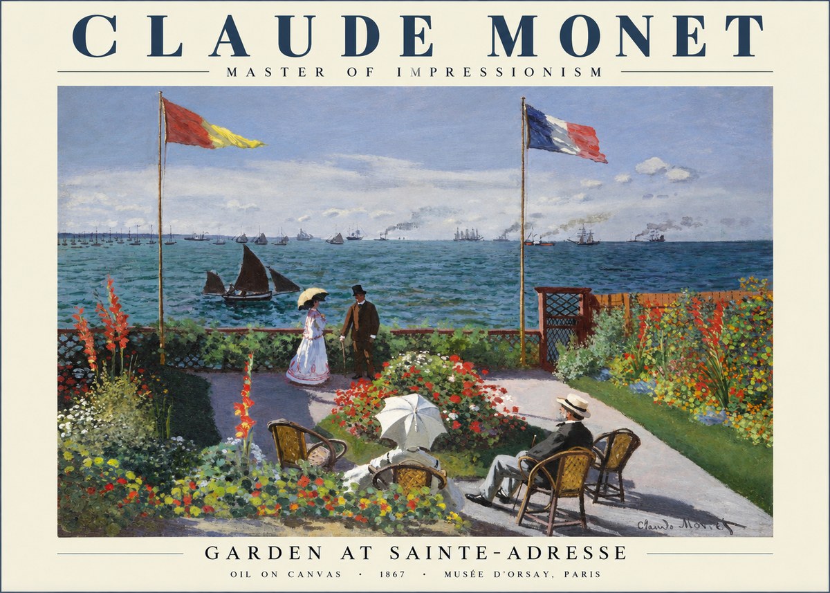 Monet Garden at Sainte-adresse No1 - Póster