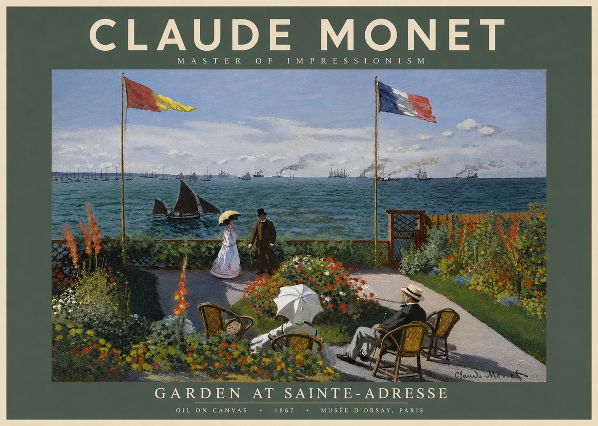 Monet Garden at Sainte-adresse No4 - Póster
