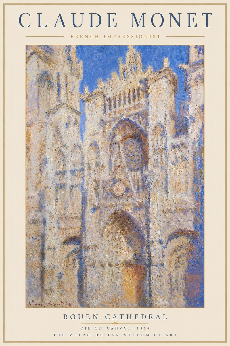 Monet Rouen Cathedral No5 - Póster