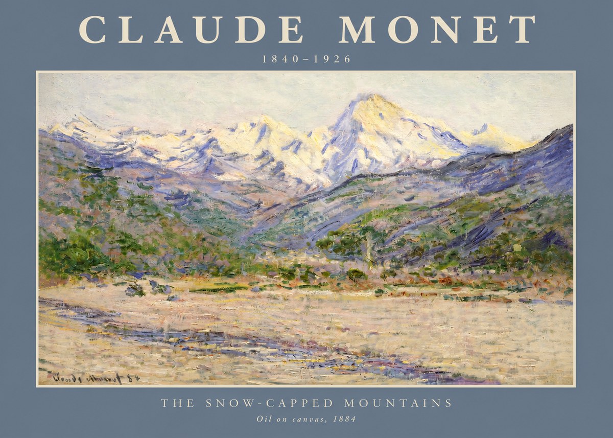 Monet The Snow-capped Mountains No2 - Póster