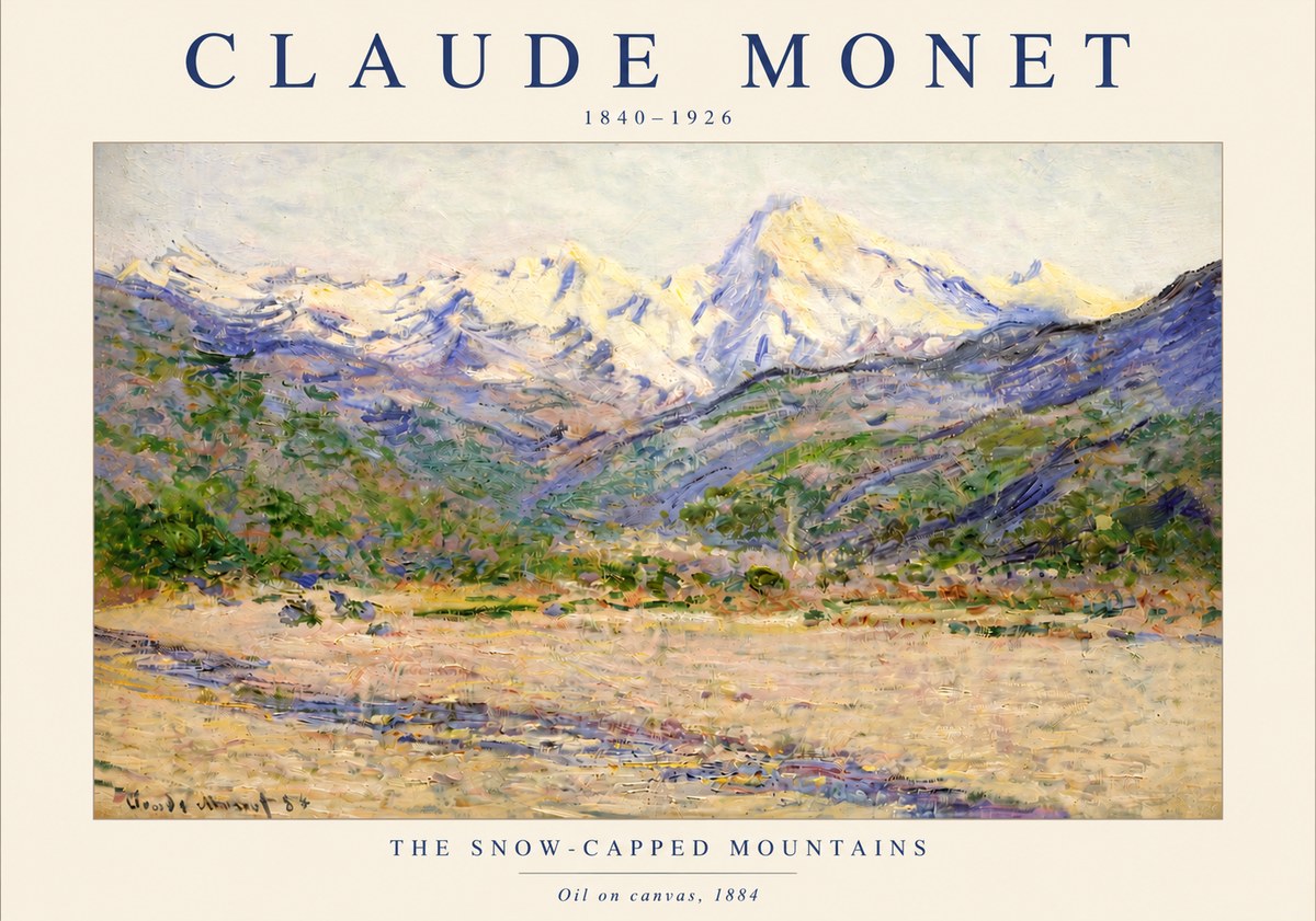 Monet The Snow-capped Mountains No3 - Póster