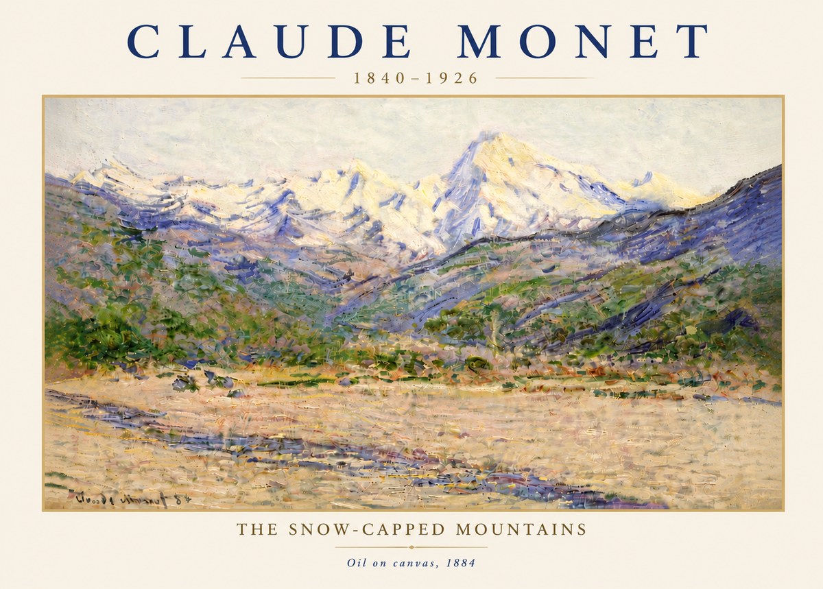 Monet The Snow-capped Mountains No5 - Póster