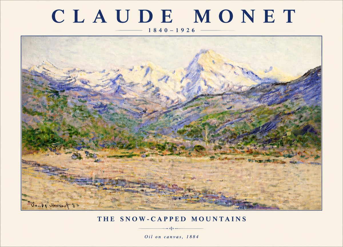 Monet The Snow-capped Mountains No6 - Póster