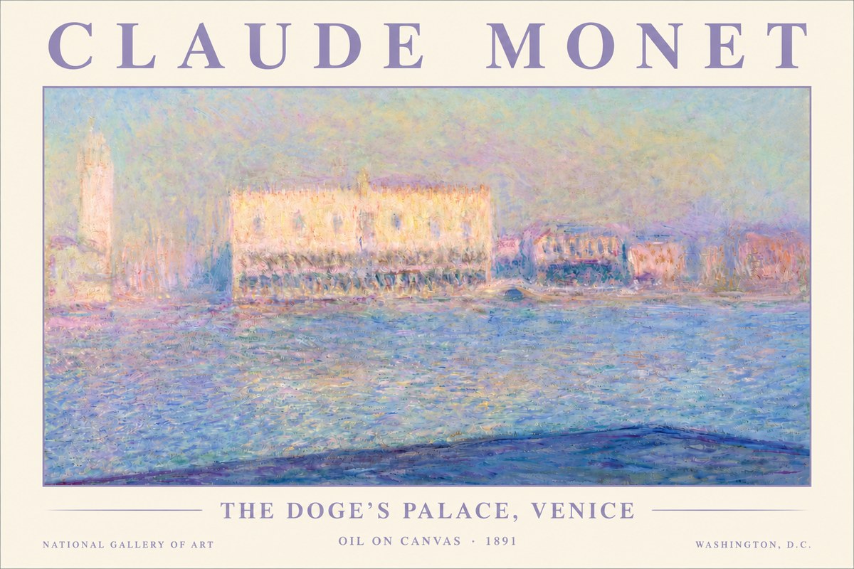 Monet The Doge's Palace, Venice No3 - Póster