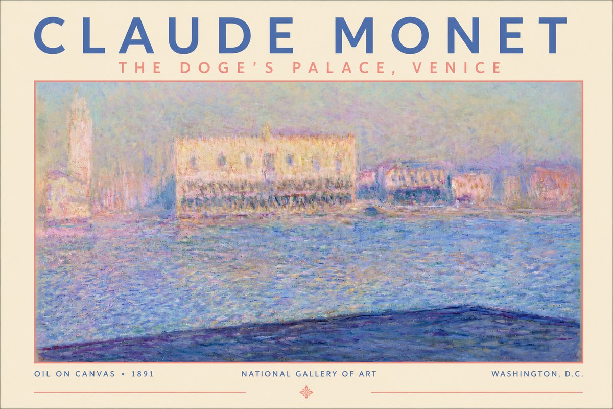Monet The Doge's Palace, Venice No4 - Póster
