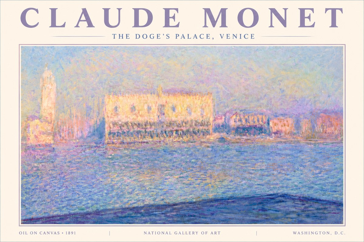 Monet The Doge's Palace, Venice No6 - Póster