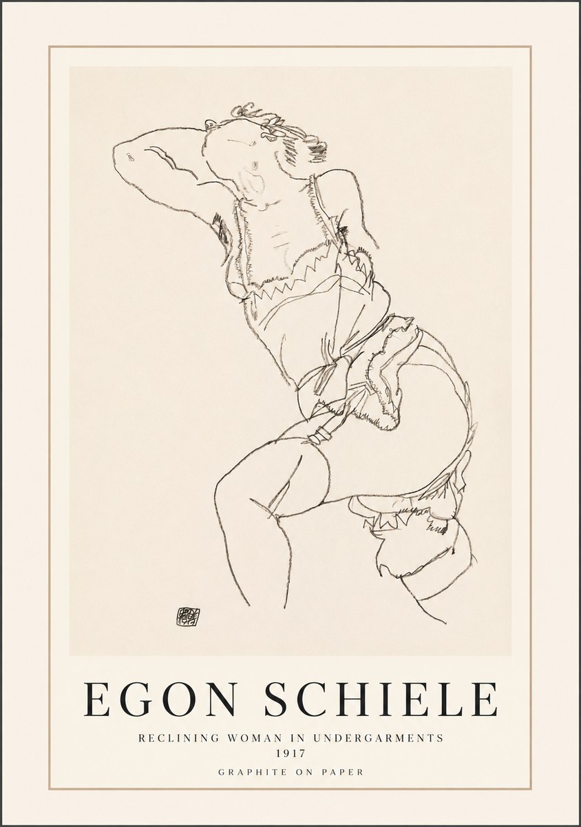 Schiele Reclining Woman in Undergarments No1 - Póster