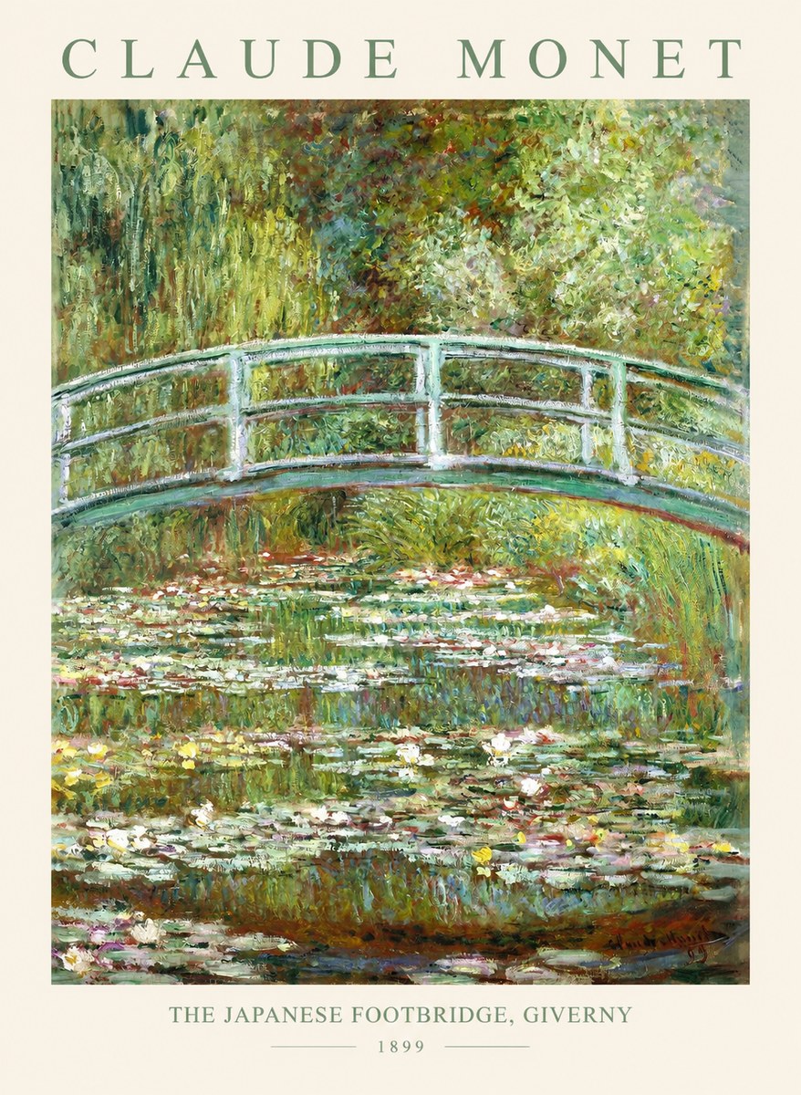 Monet The Japanese Footbridge, Giverny No1 - Póster