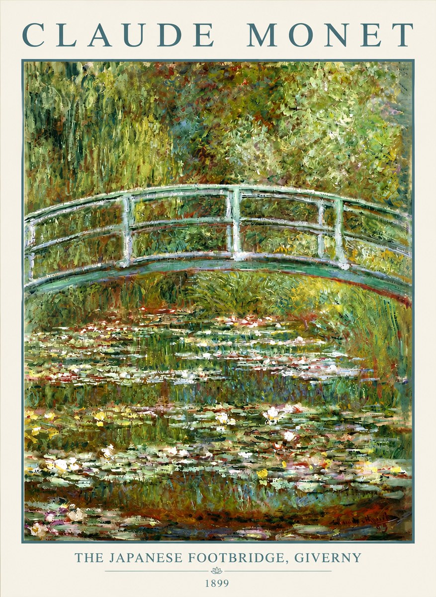 Monet The Japanese Footbridge, Giverny No4 - Póster