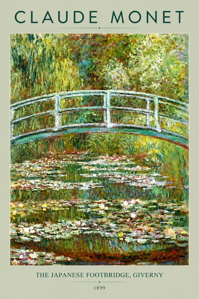 Monet The Japanese Footbridge, Giverny No5 - Póster