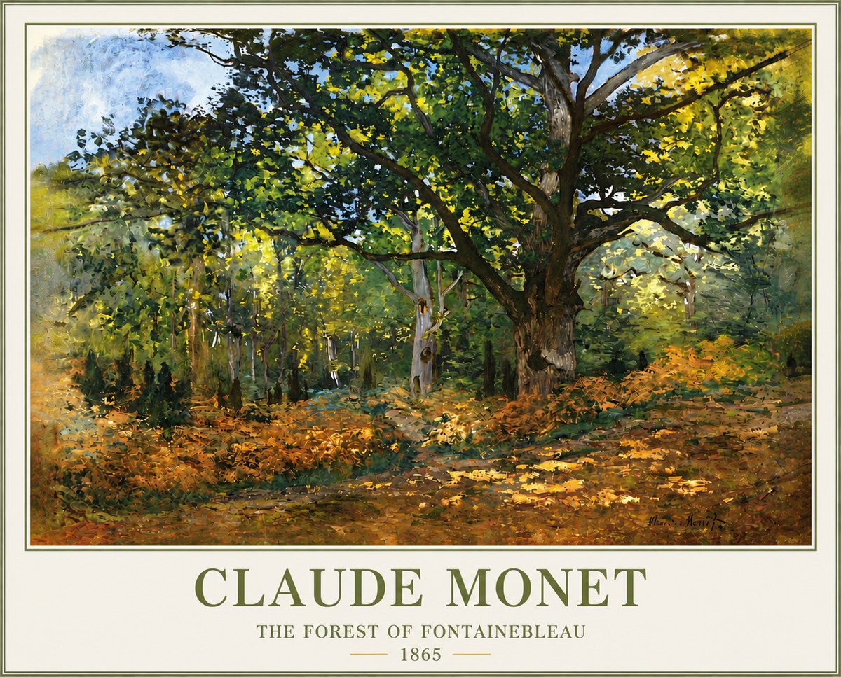 Monet The Forest of Fontainebleau No3 - Póster