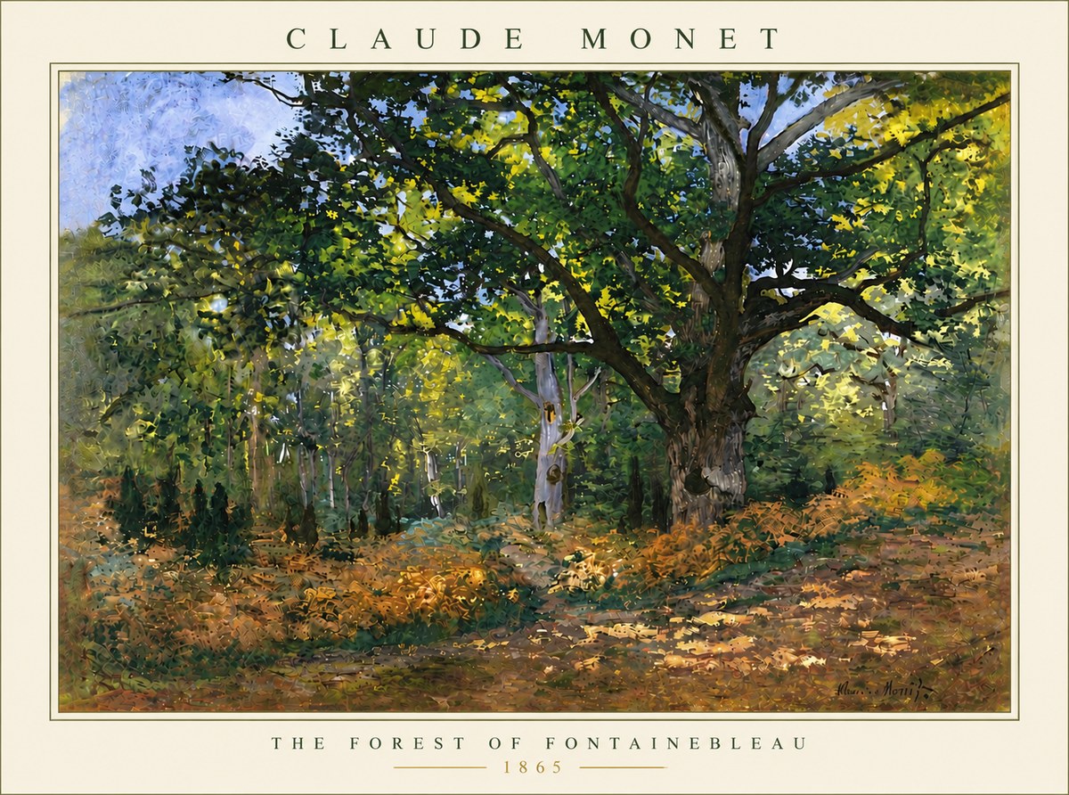 Monet The Forest of Fontainebleau No5 - Póster