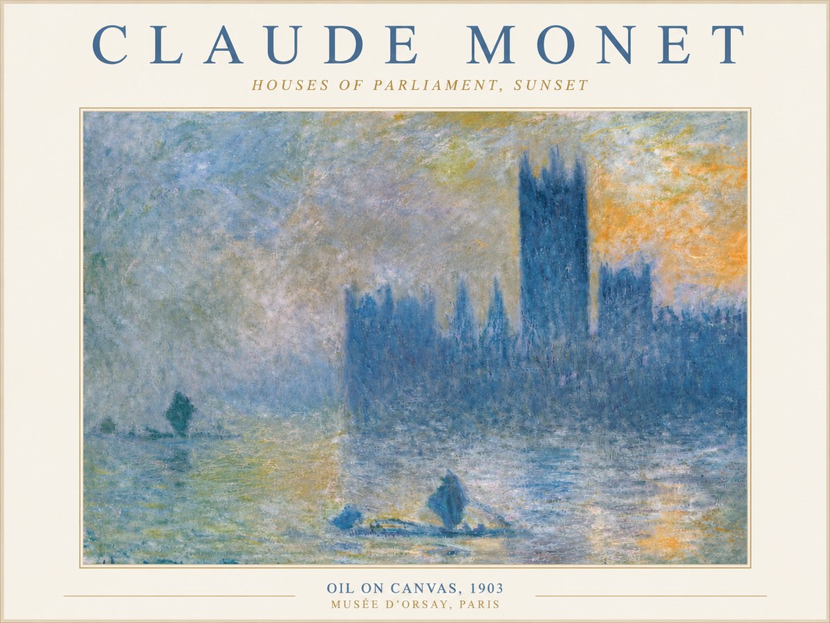 Monet Houses of Parliament, Sunset No3 - Póster