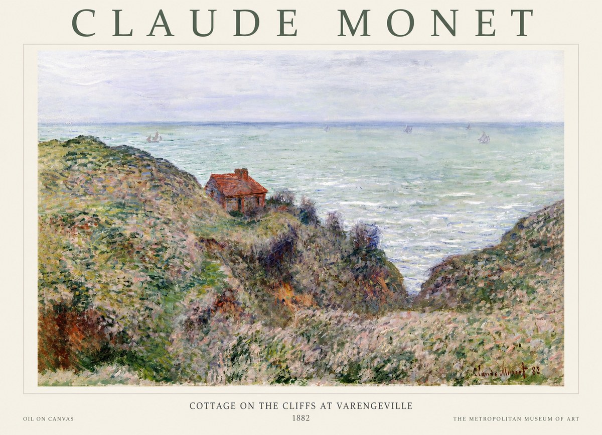 Monet Cottage on the Cliffs at Varengeville No1 - Póster