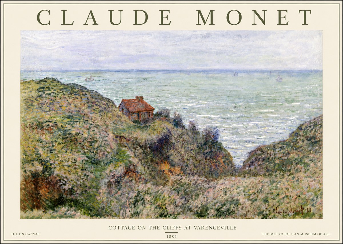 Monet Cottage on the Cliffs at Varengeville No3 - Póster