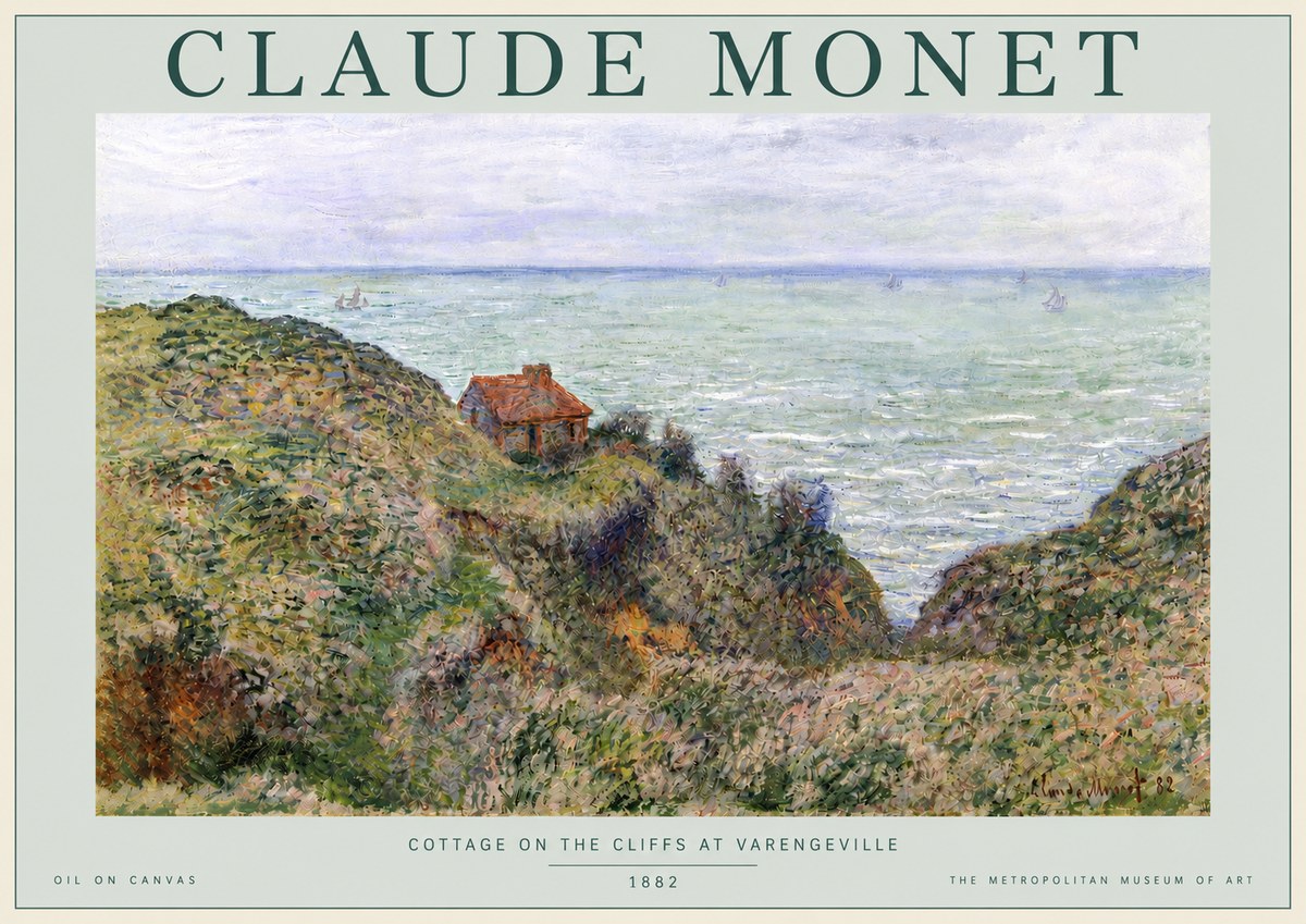 Monet Cottage on the Cliffs at Varengeville No4 - Póster