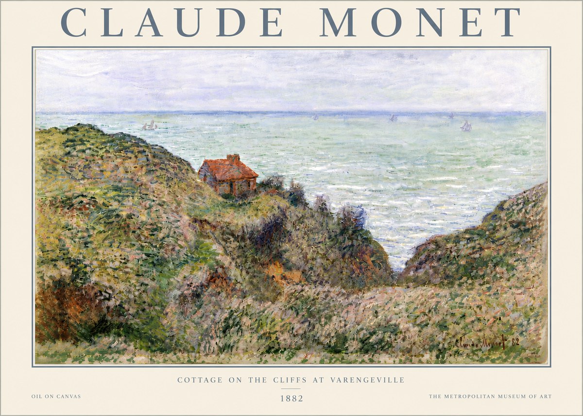 Monet Cottage on the Cliffs at Varengeville No6 - Póster