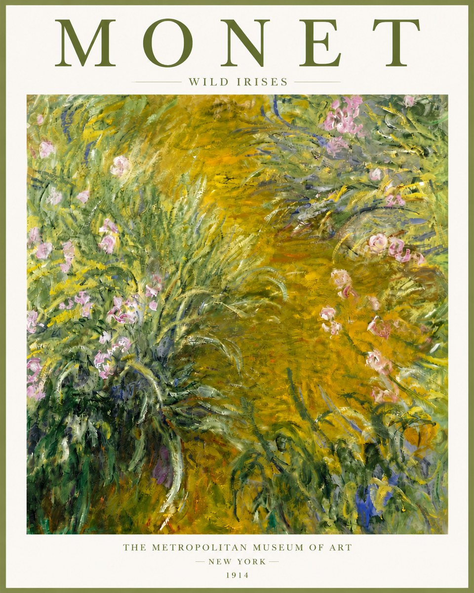 Monet Wild Irises No5 - Póster