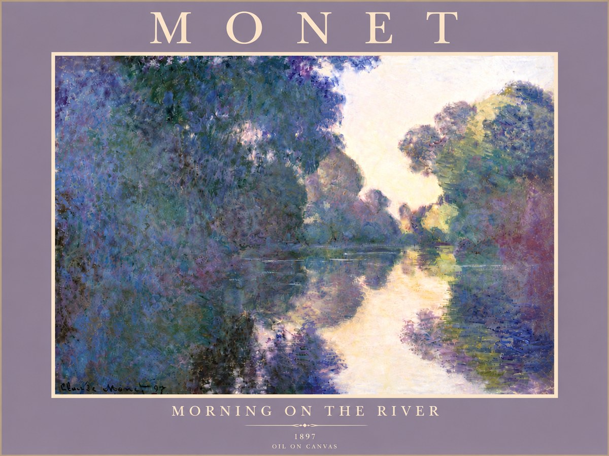 Monet Morning on the River No5 - Póster