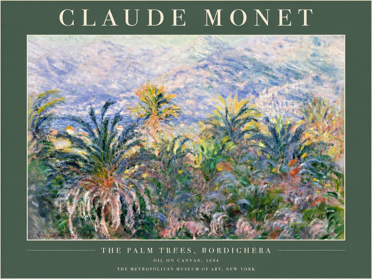 Monet The Palm Trees, Bordighera No2 - Póster