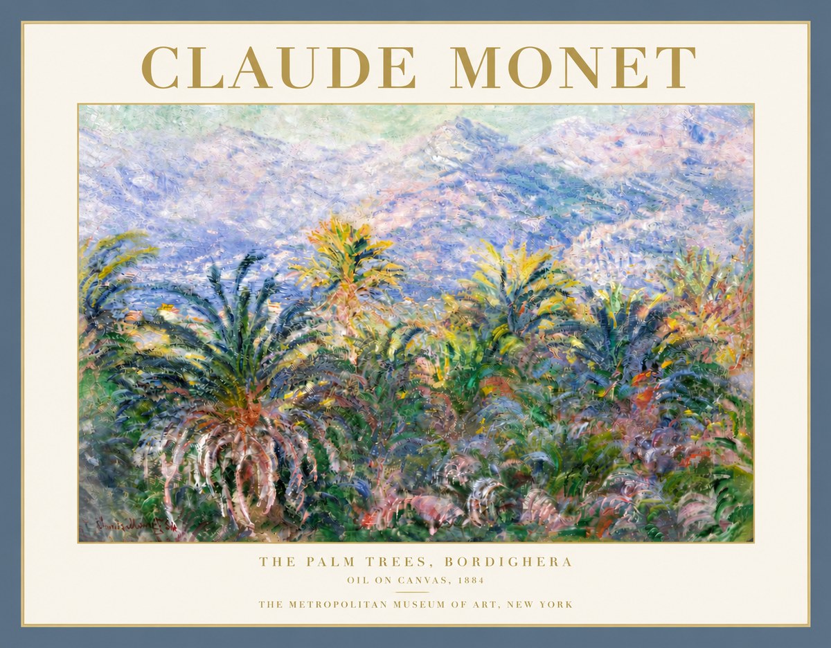 Monet The Palm Trees, Bordighera No5 - Póster