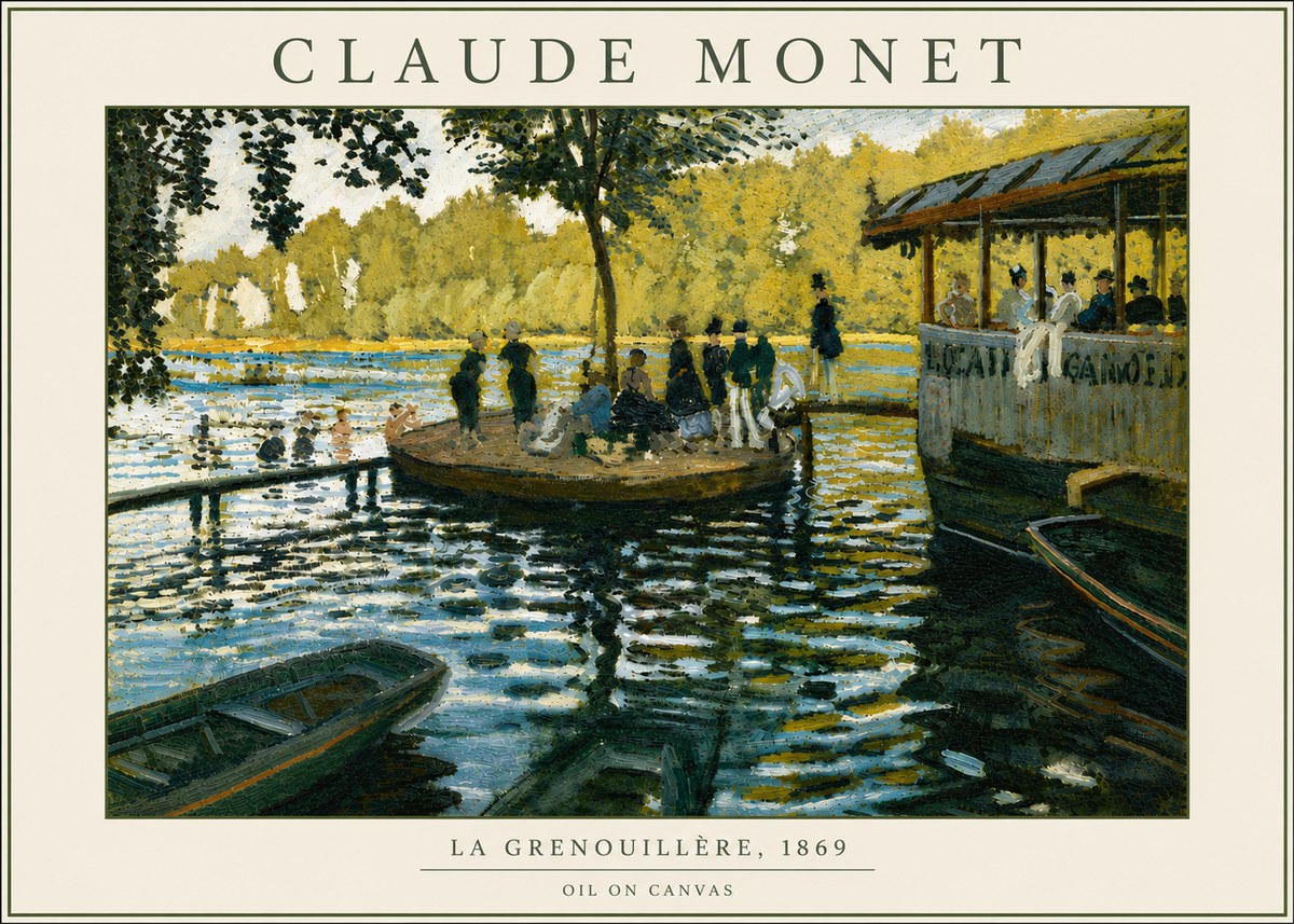 Monet La Grenouillère, 1869 No5 - Póster