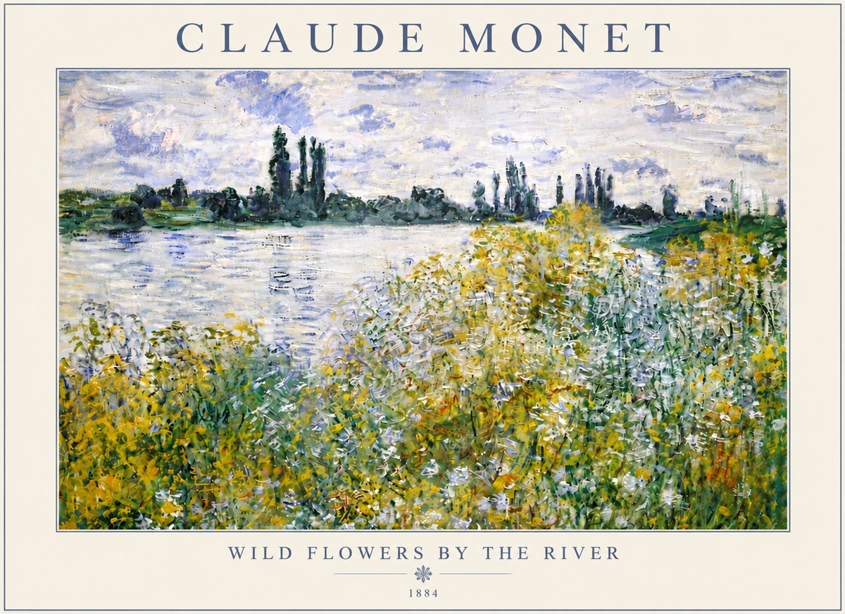 Monet Wild Flowers by the River No5 - Póster
