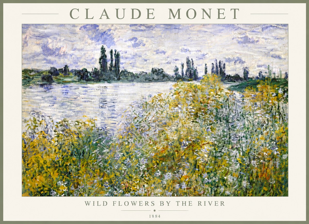 Monet Wild Flowers by the River No6 - Póster