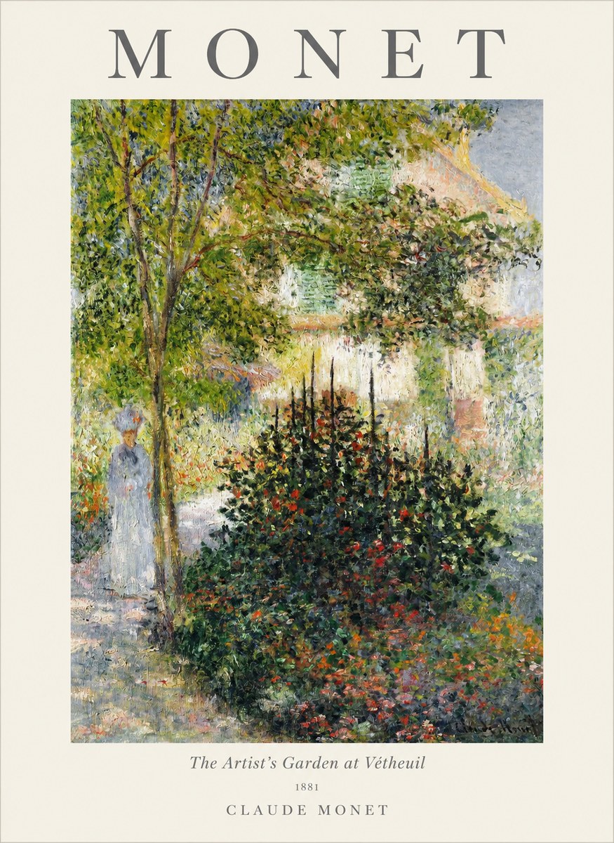 Monet The Artist's Garden at Vétheuil II No1 - Póster