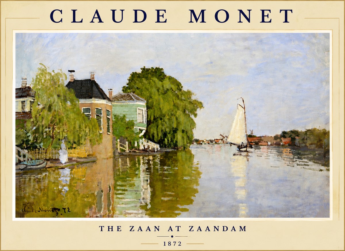 Monet The Zaan at Zaandam No4 - Póster