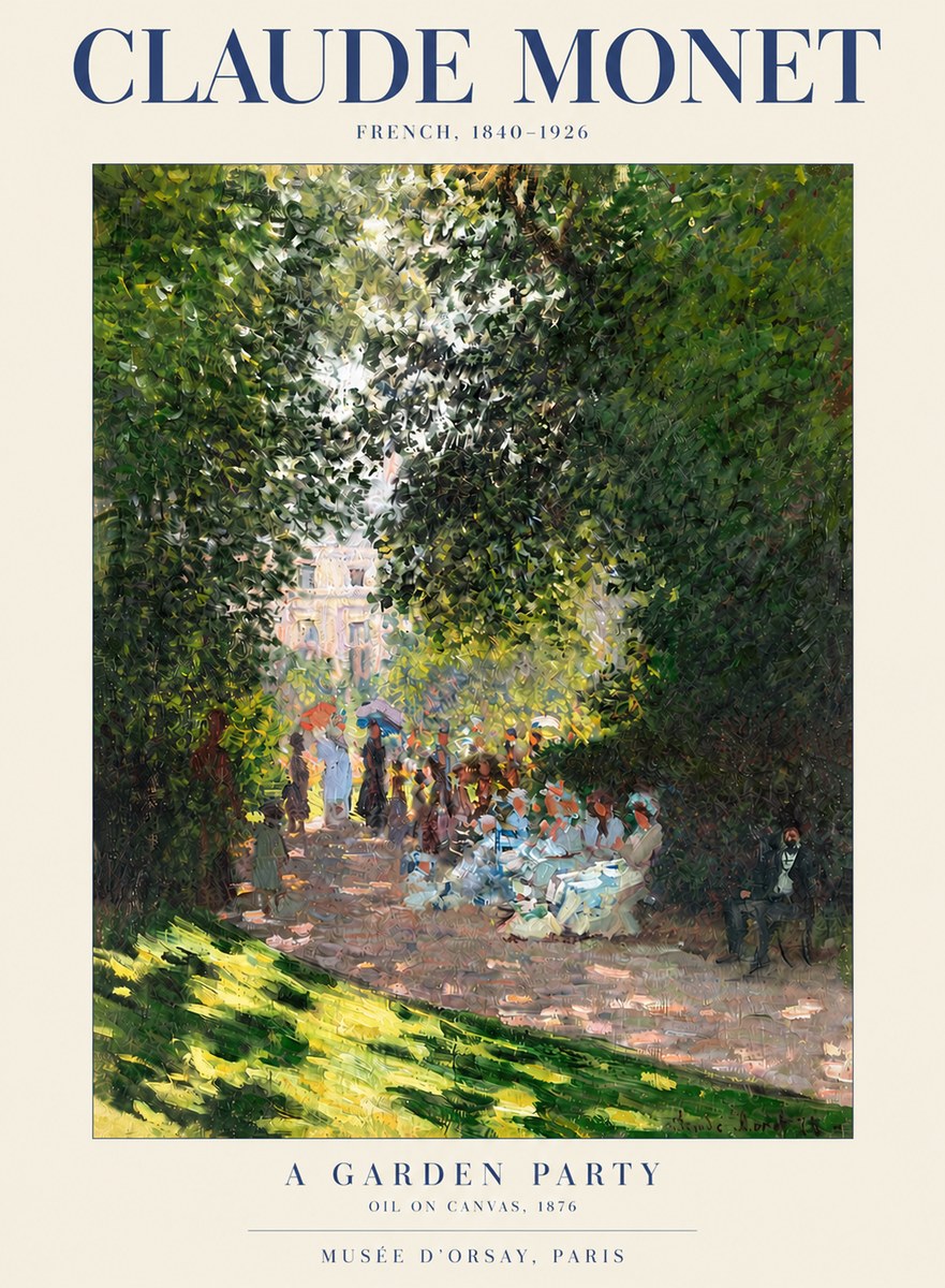 Monet A Garden Party No3 - Póster