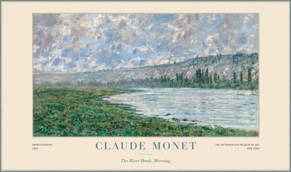 Monet The River Bank, Morning No1 - Póster