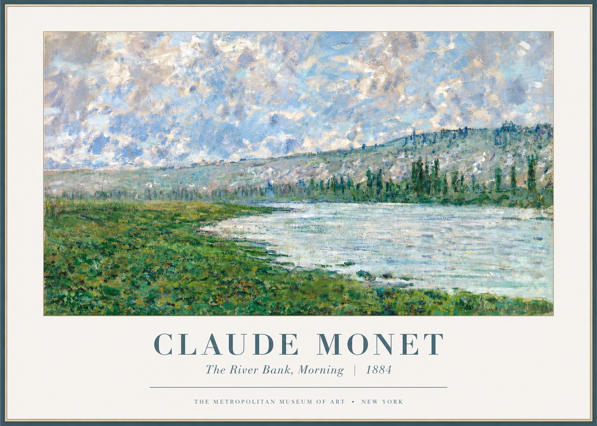 Monet The River Bank, Morning No2 - Póster