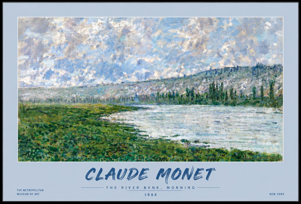 Monet The River Bank, Morning No5 - Póster