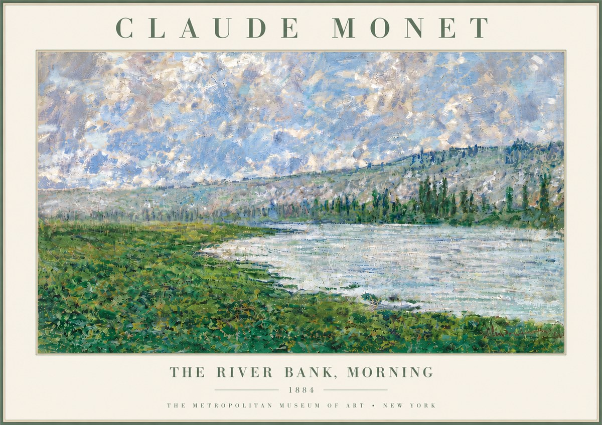 Monet The River Bank, Morning No6 - Póster