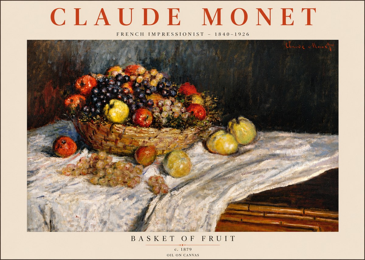 Monet Basket of Fruit No5 - Póster