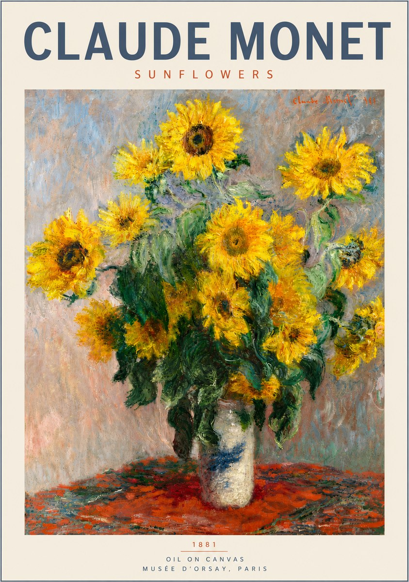 Monet Sunflowers No5 - Póster