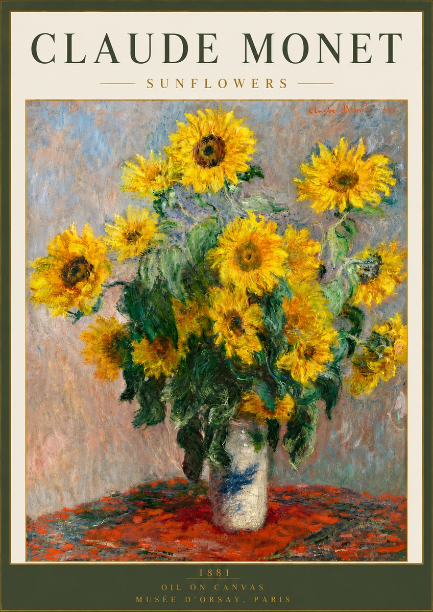 Monet Sunflowers No6 - Póster