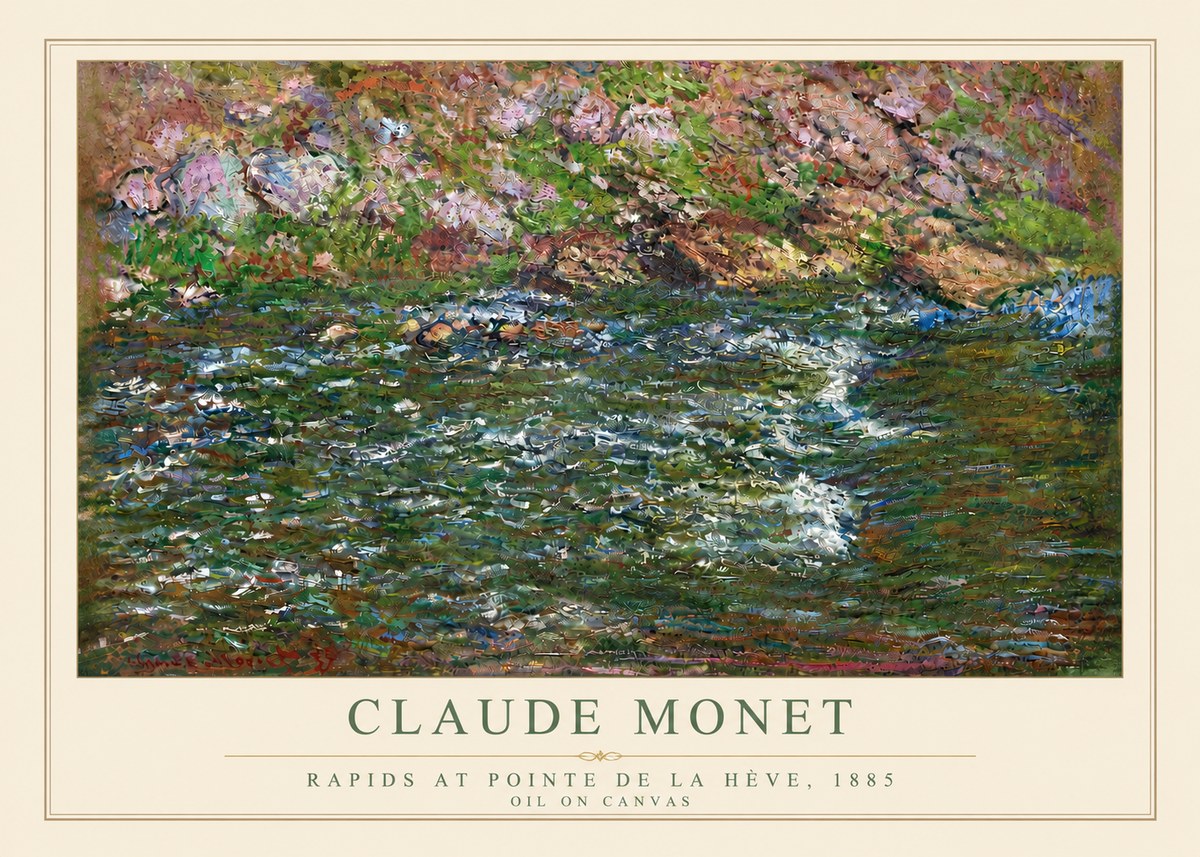 Monet Rapids at Pointe De La Hève, 1885 No4 - Póster