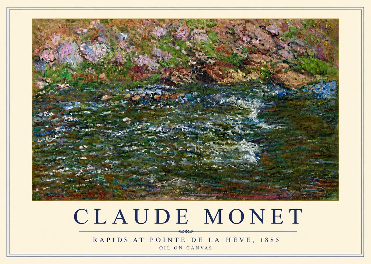 Monet Rapids at Pointe De La Hève, 1885 No5 - Póster