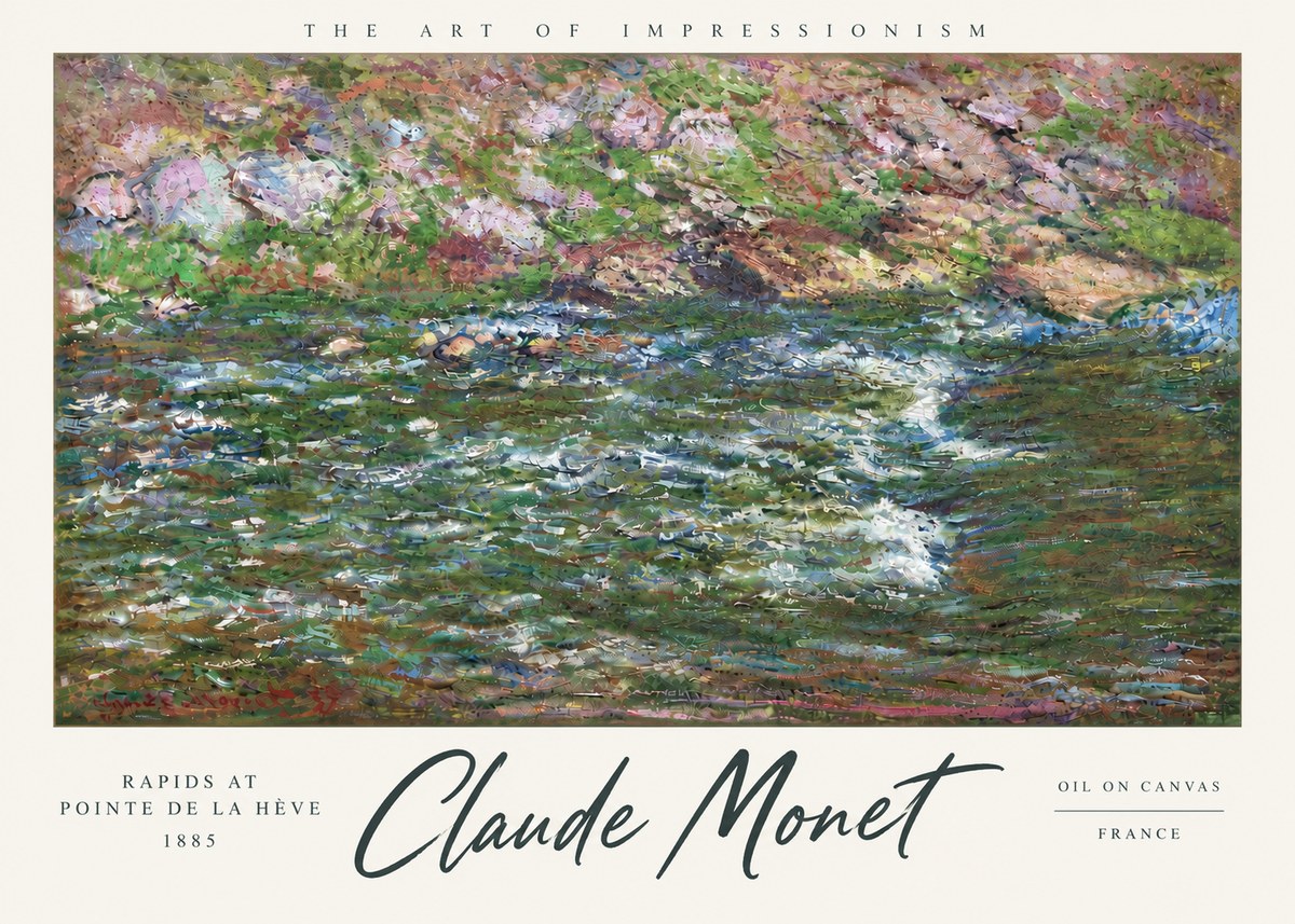 Monet Rapids at Pointe De La Hève, 1885 No6 - Póster