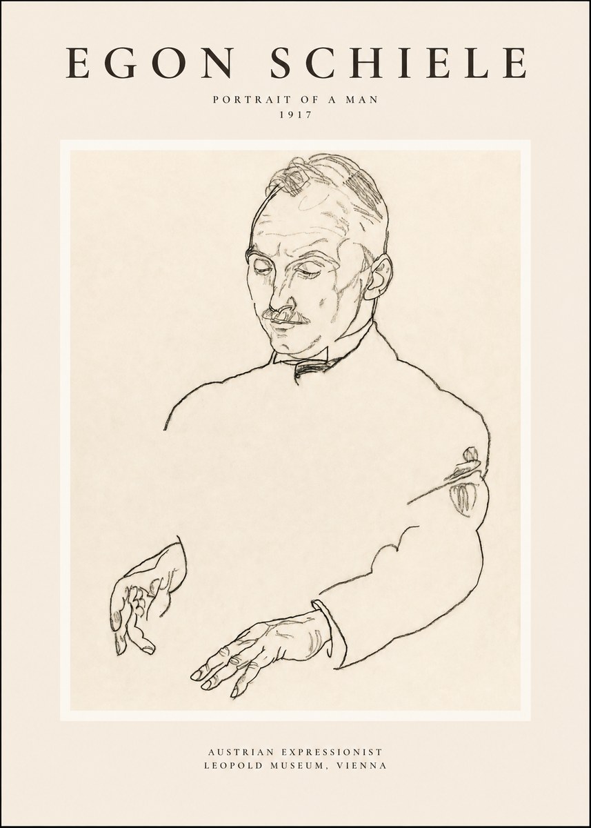Schiele Portrait of a Man No1 - Póster