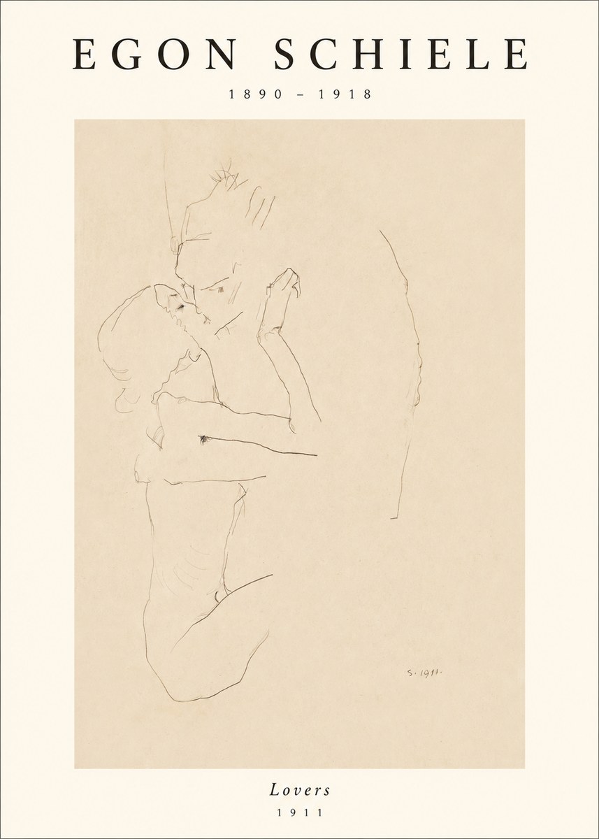 Schiele Lovers No1 - Póster