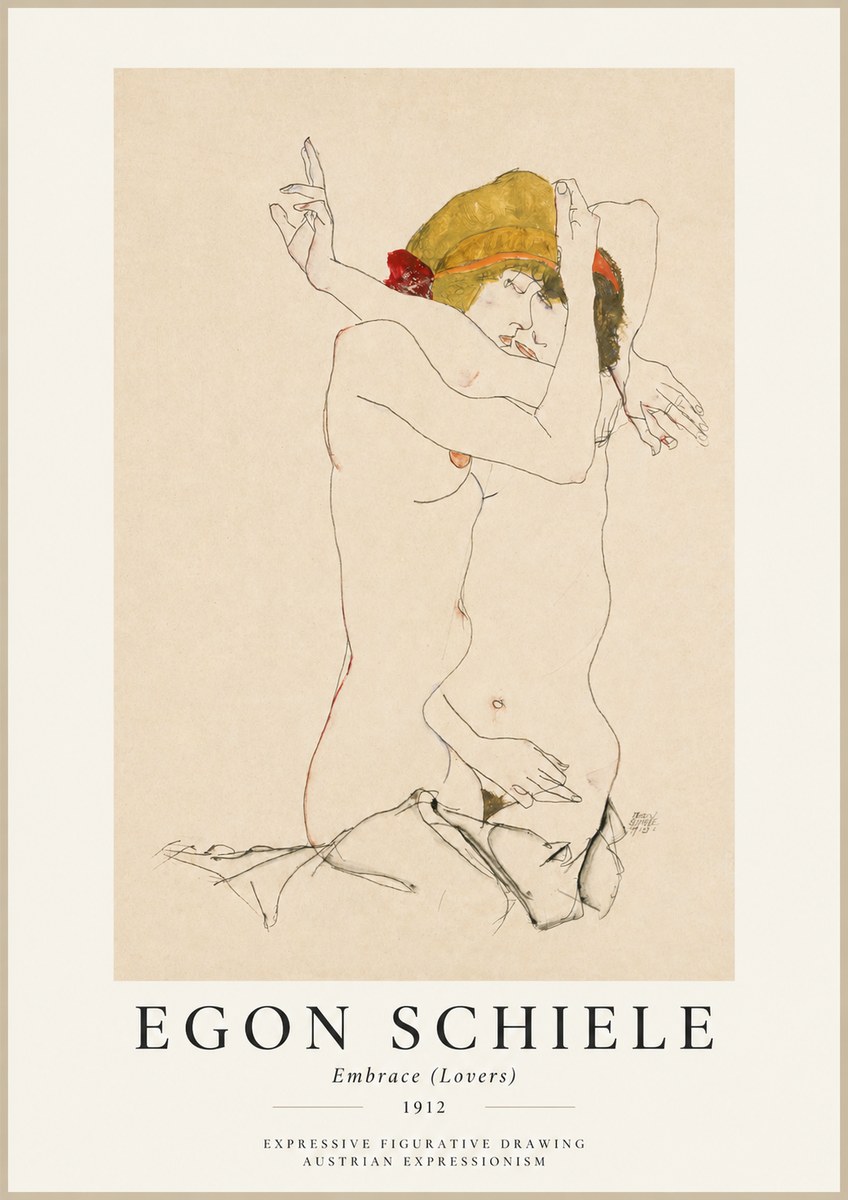 Schiele Embrace (Lovers) No1 - Póster