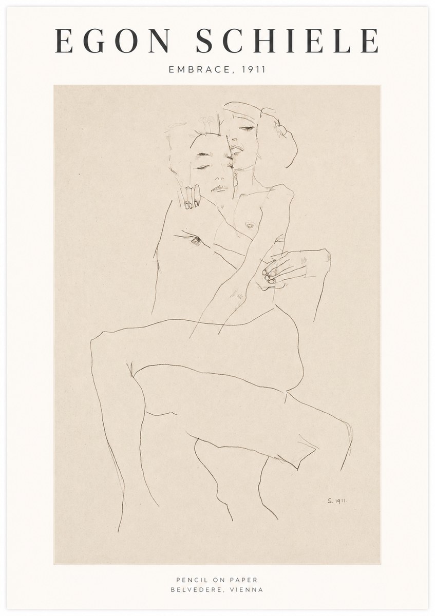 Schiele Embrace, 1911 No1 - Póster
