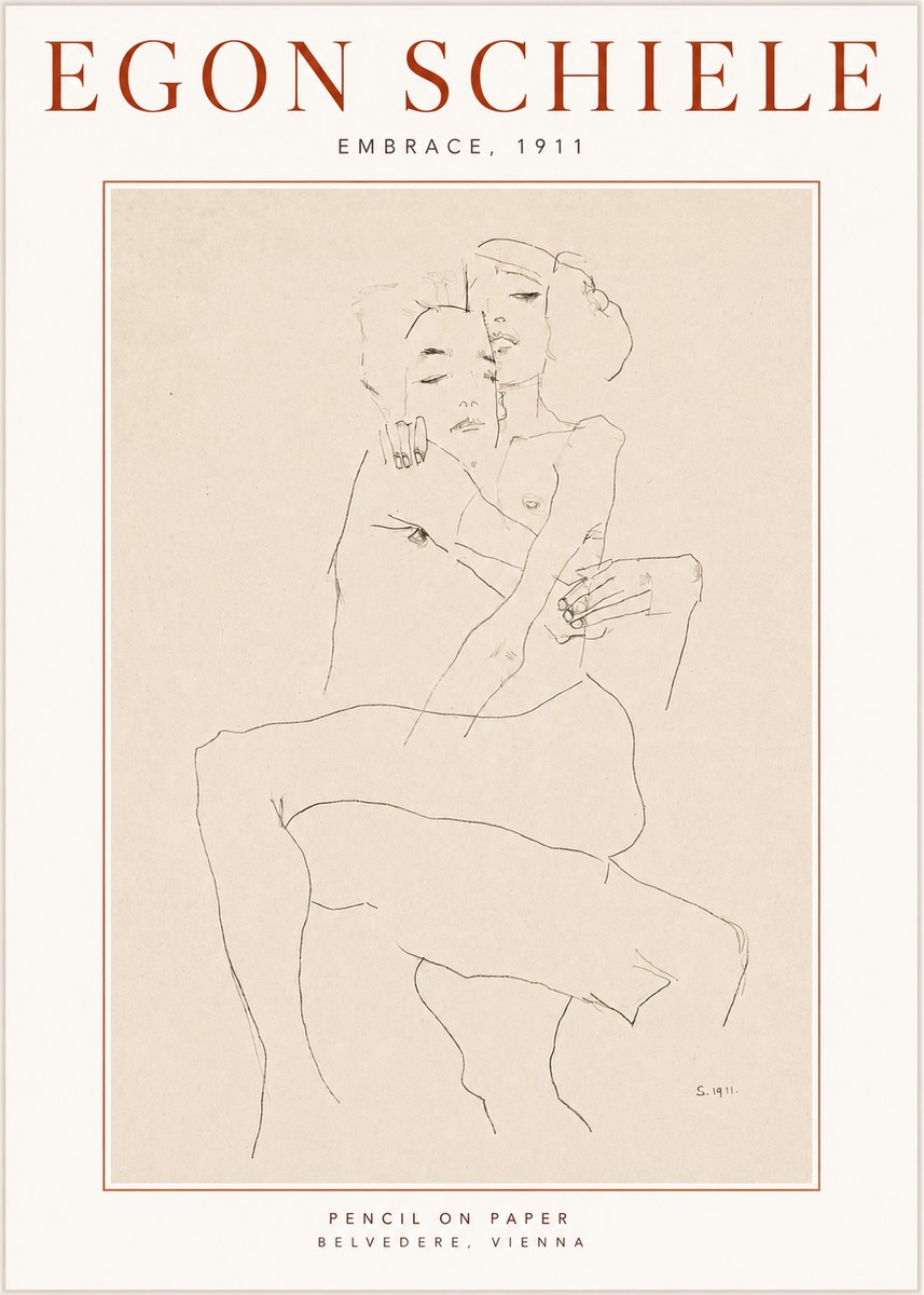 Schiele Embrace, 1911 No3 - Póster