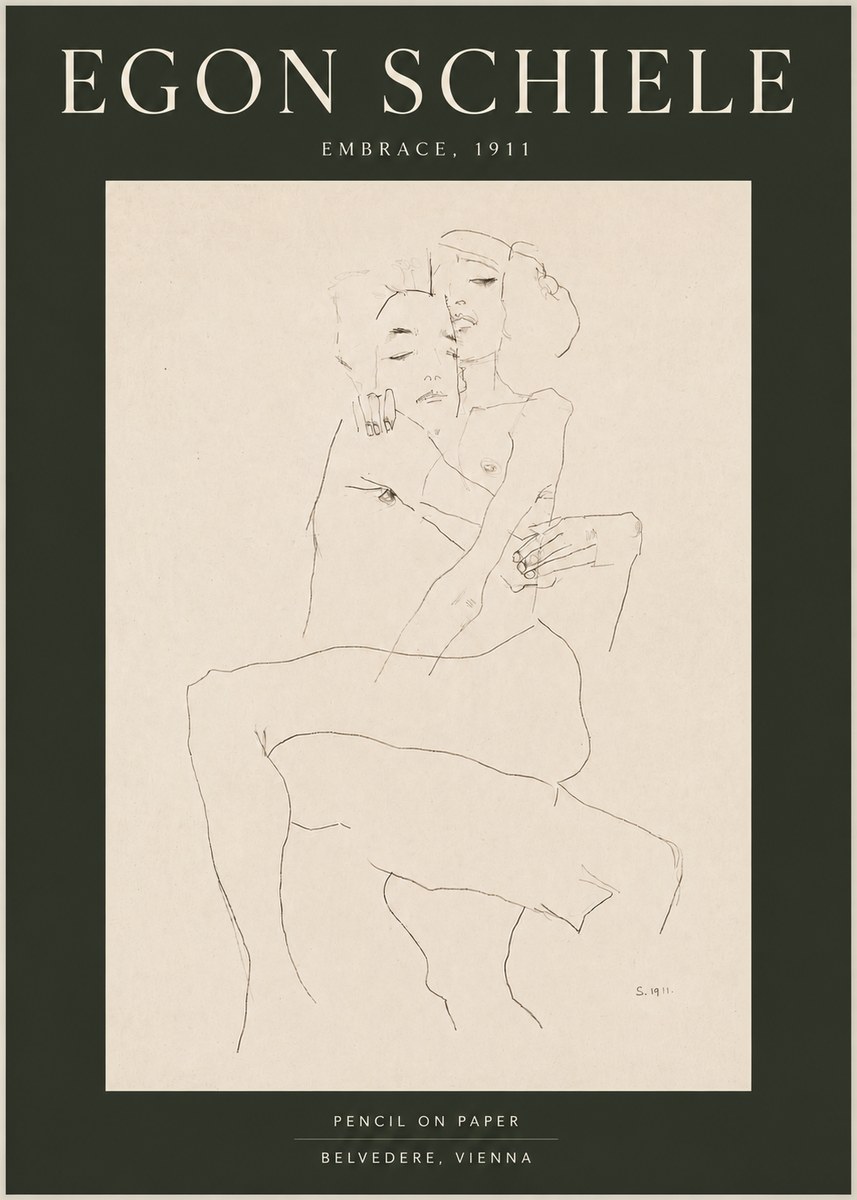 Schiele Embrace, 1911 No4 - Póster