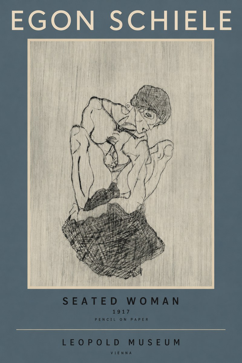 Schiele Seated Woman No2 - Póster