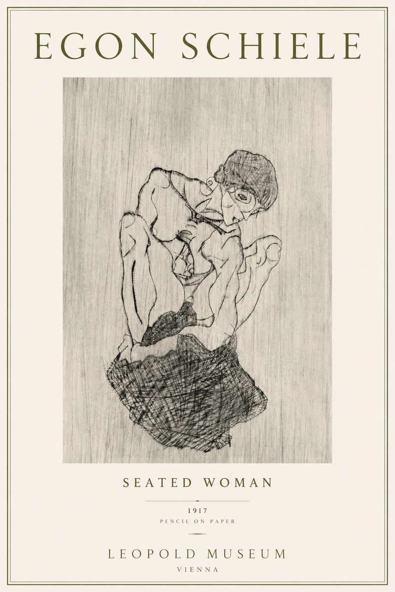 Schiele Seated Woman No4 - Póster